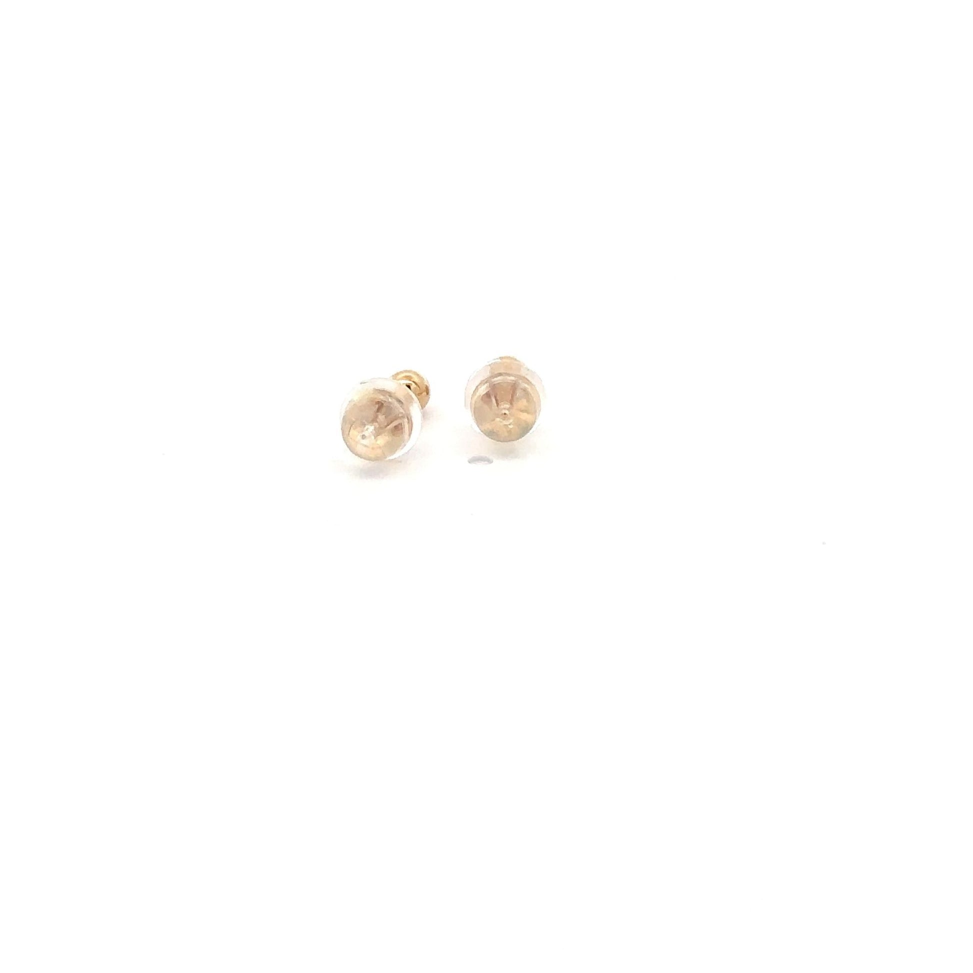 14K Gold Earrings Stud Ball Tiny 3mm Silicone Covered Backings - Rafant