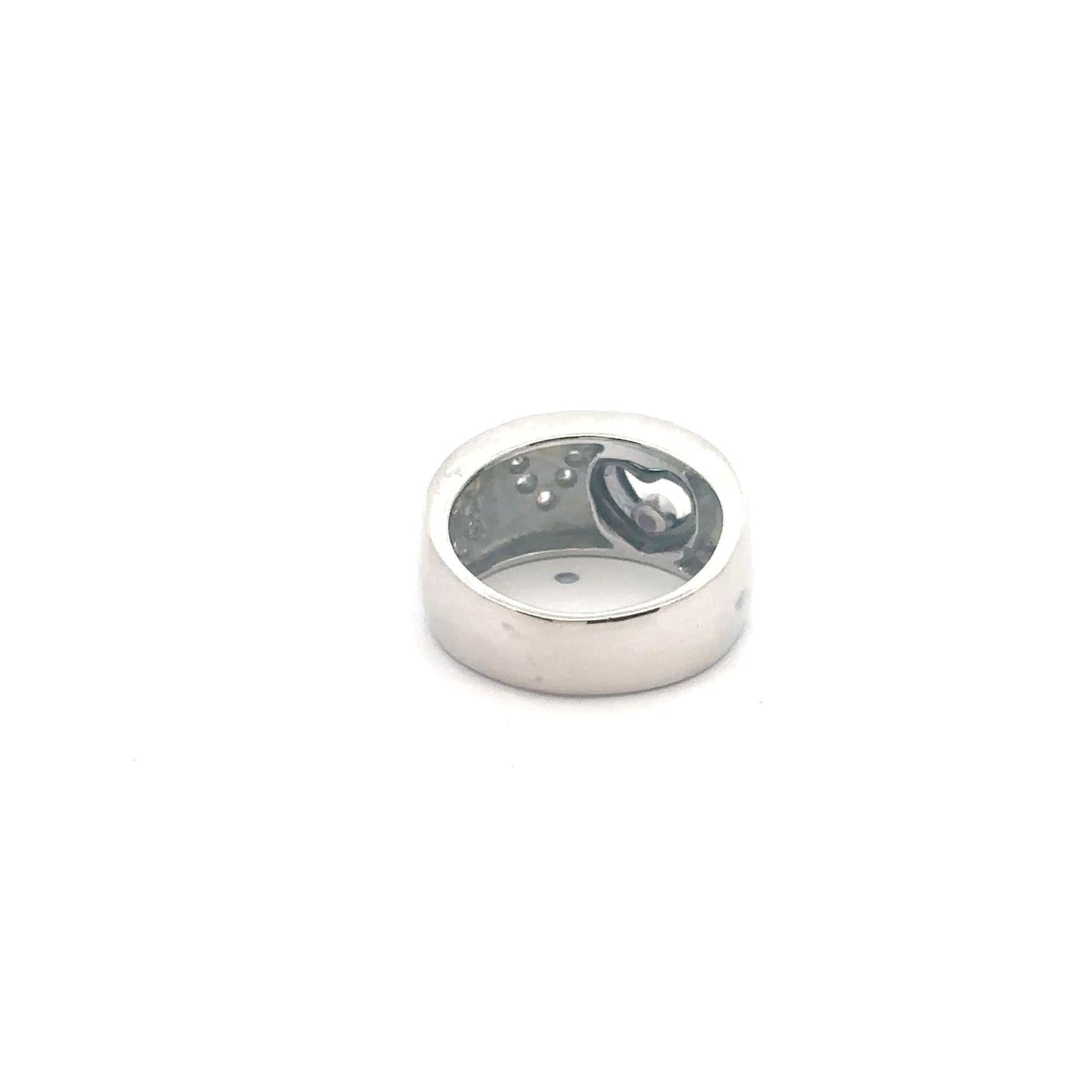 925 Sterling Silver Ring LOVE Heart Cubic Zirconia Size 6 - Rafant