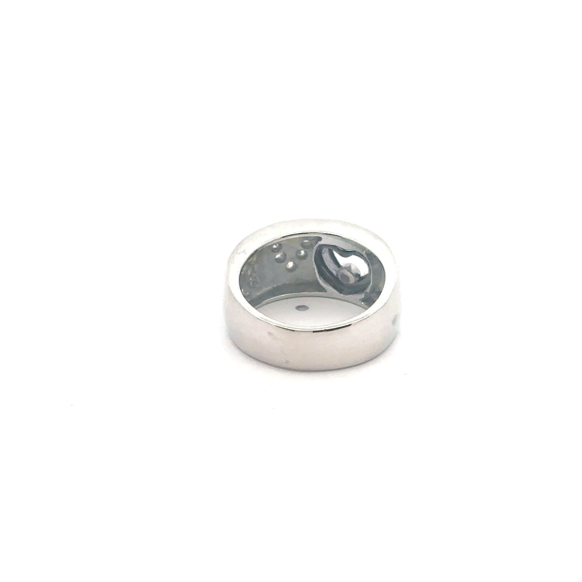 925 Sterling Silver Ring LOVE Heart Cubic Zirconia Size 6 - Rafant
