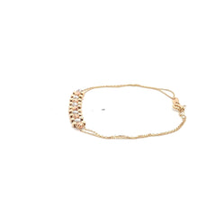 Load image into Gallery viewer, 18K Gold Bracelet Beaded Rounds Charms Size 7 inches Three tones
