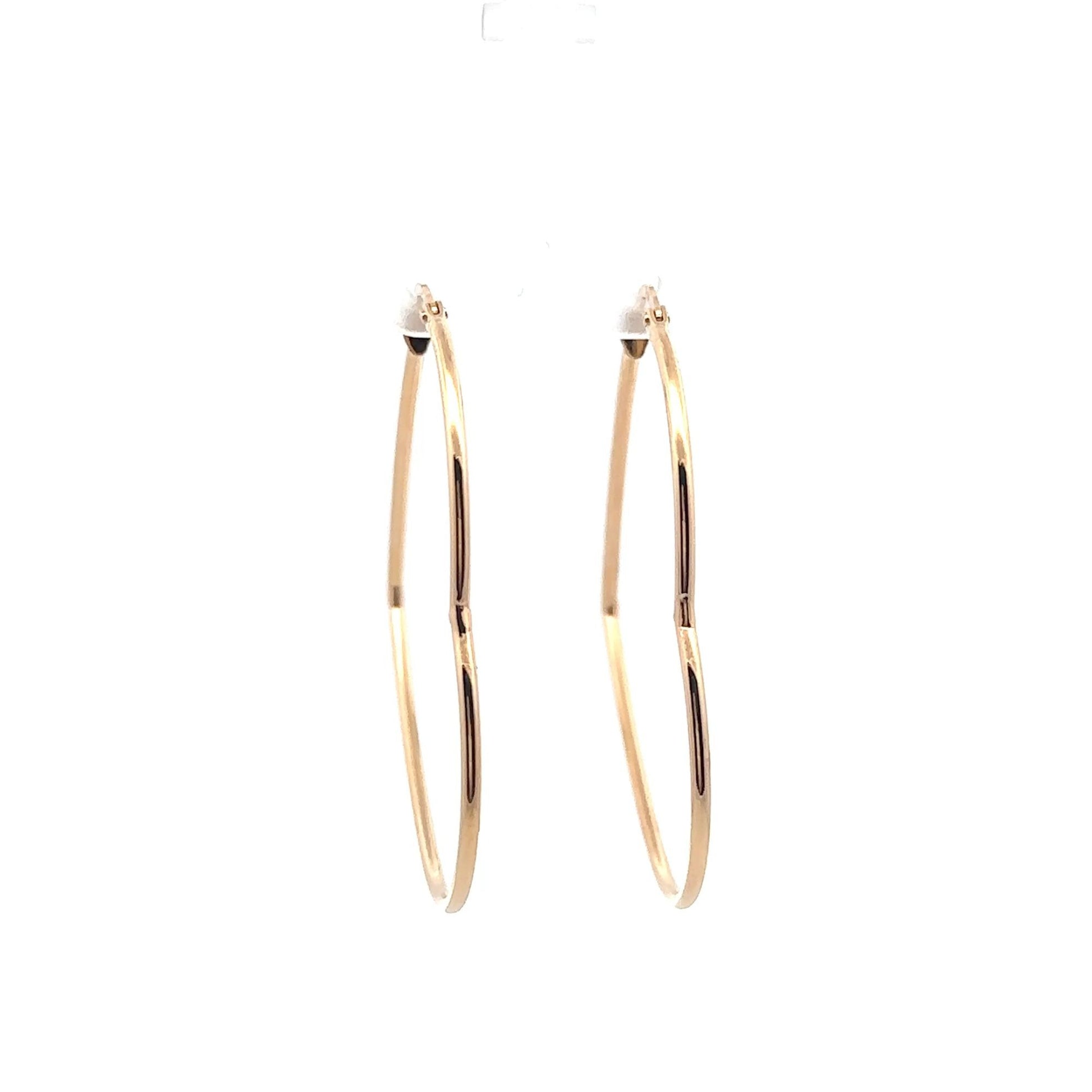18K Gold Earrings Hoops Loops Heart Extra Large - Rafant