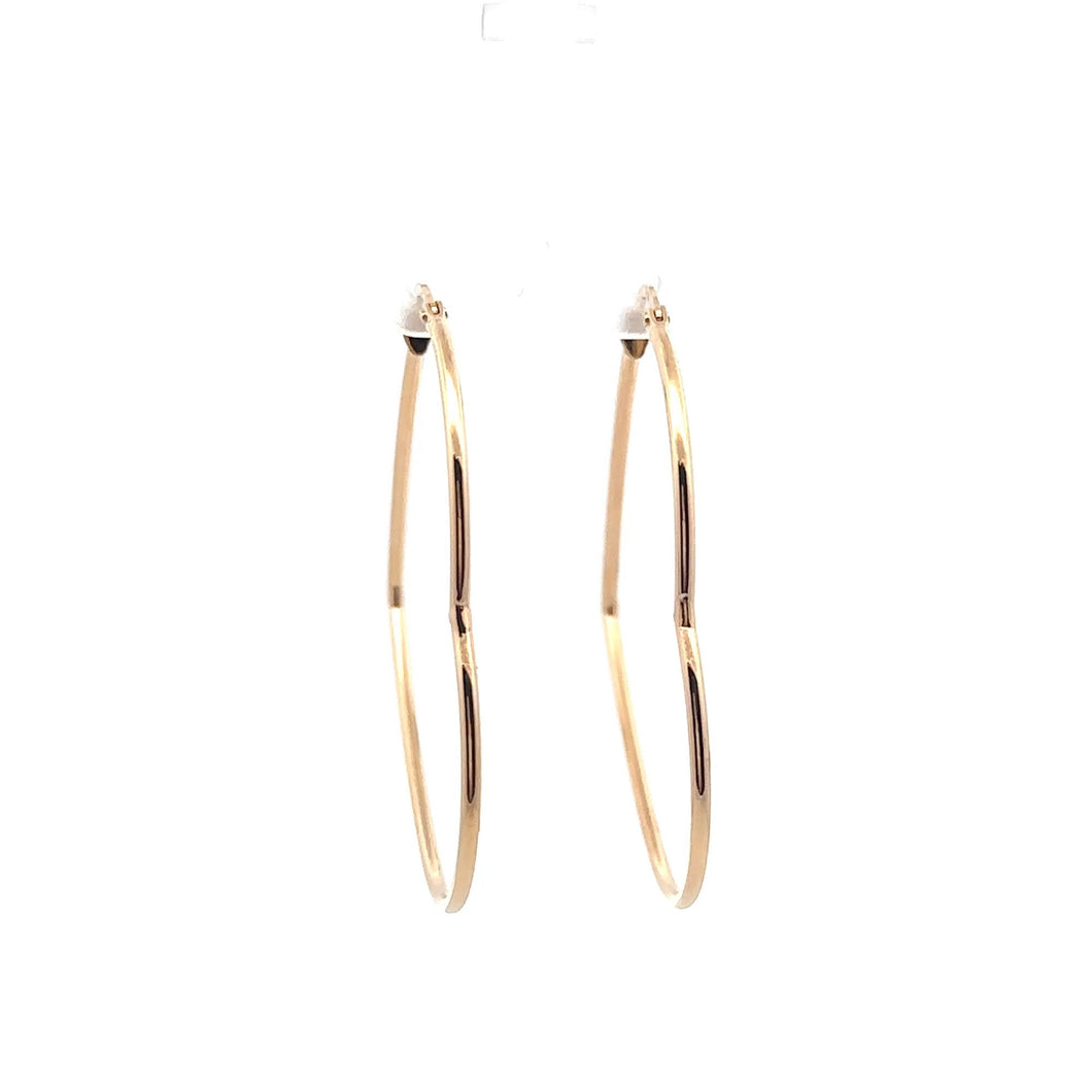 18K Gold Earrings Hoops Loops Heart Extra Large - Rafant
