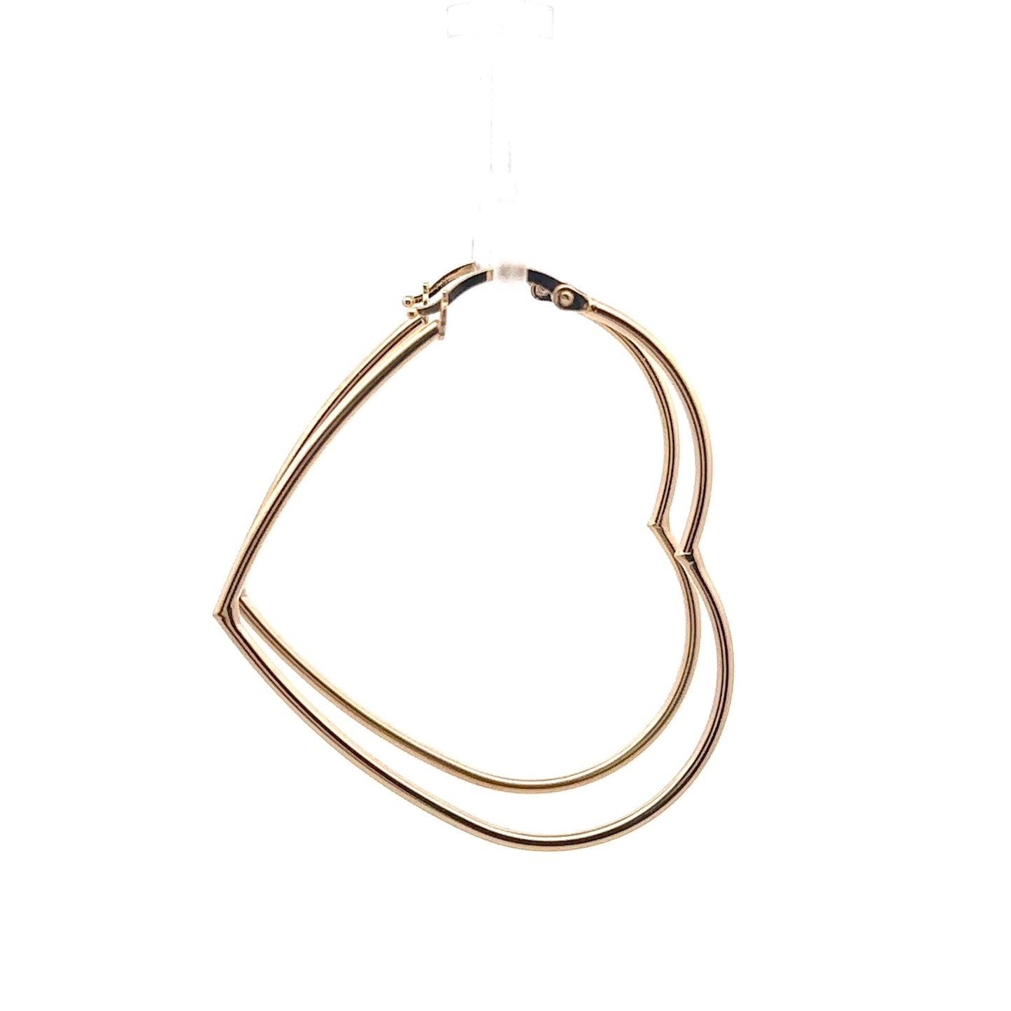 18K Gold Earrings Hoops Loops Heart Extra Large - Rafant
