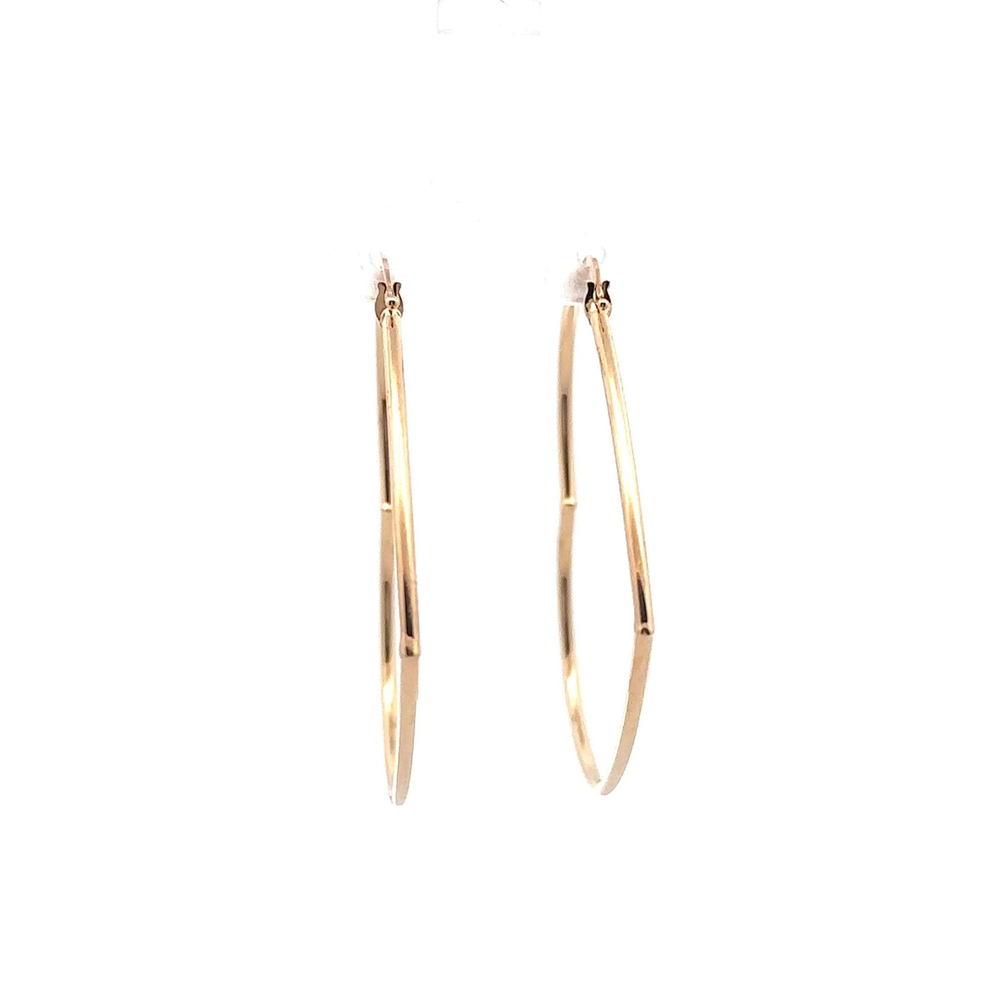 18K Gold Earrings Hoops Loops Heart Extra Large - Rafant