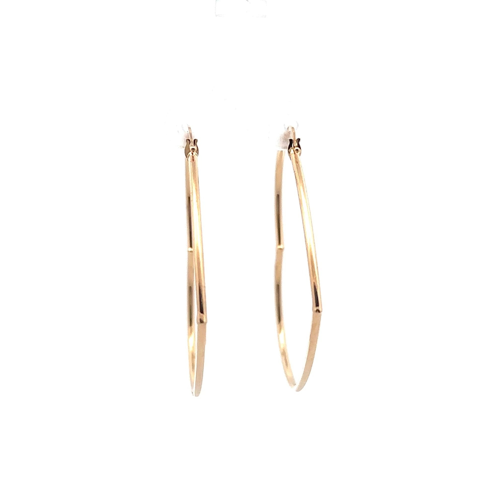 18K Gold Earrings Hoops Loops Heart Extra Large - Rafant