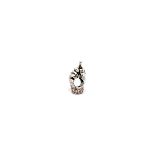 925 Sterling Silver Charm Bead Hands Oxidized For Charm Bracelet Necklace - Rafant