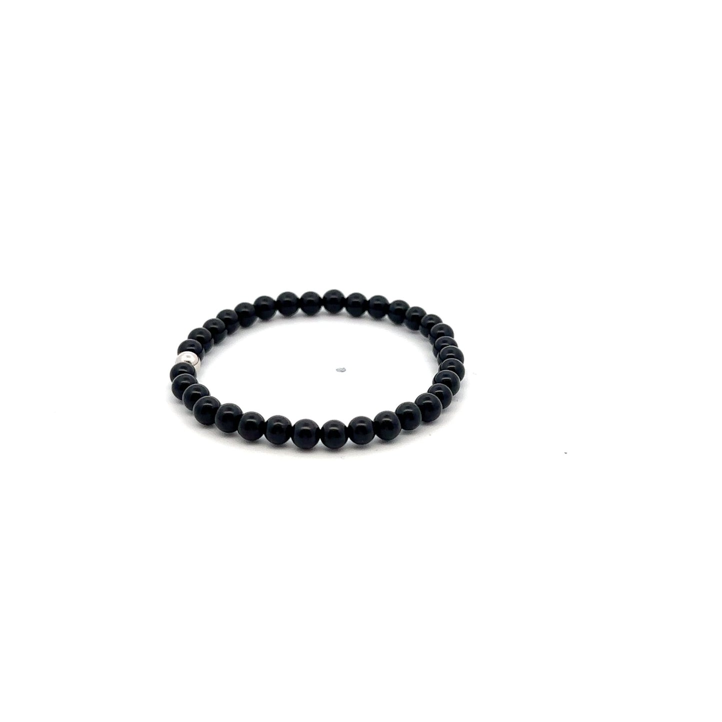 Natural Onyx Gemstones Mini 4mm 18K Gold Charm Bead - Rafant