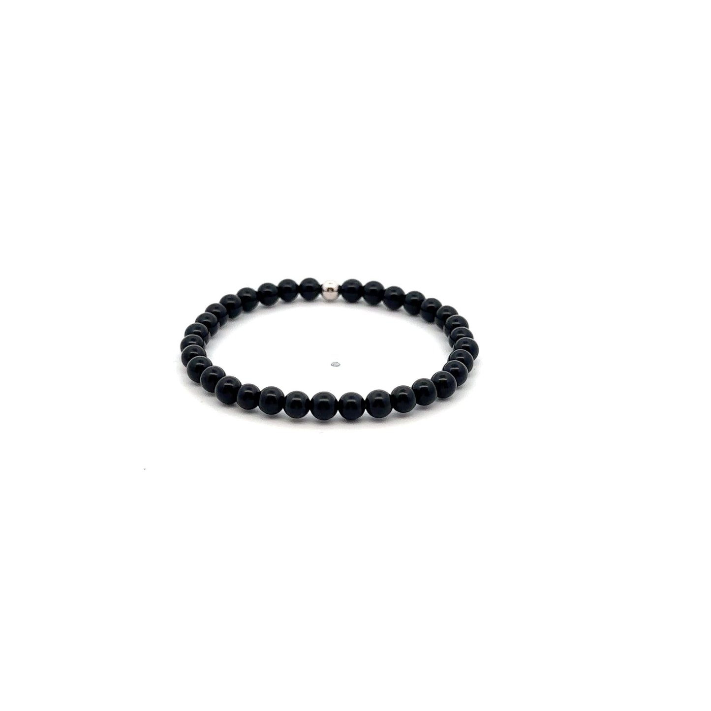 Natural Onyx Gemstones Mini 4mm 18K Gold Charm Bead - Rafant