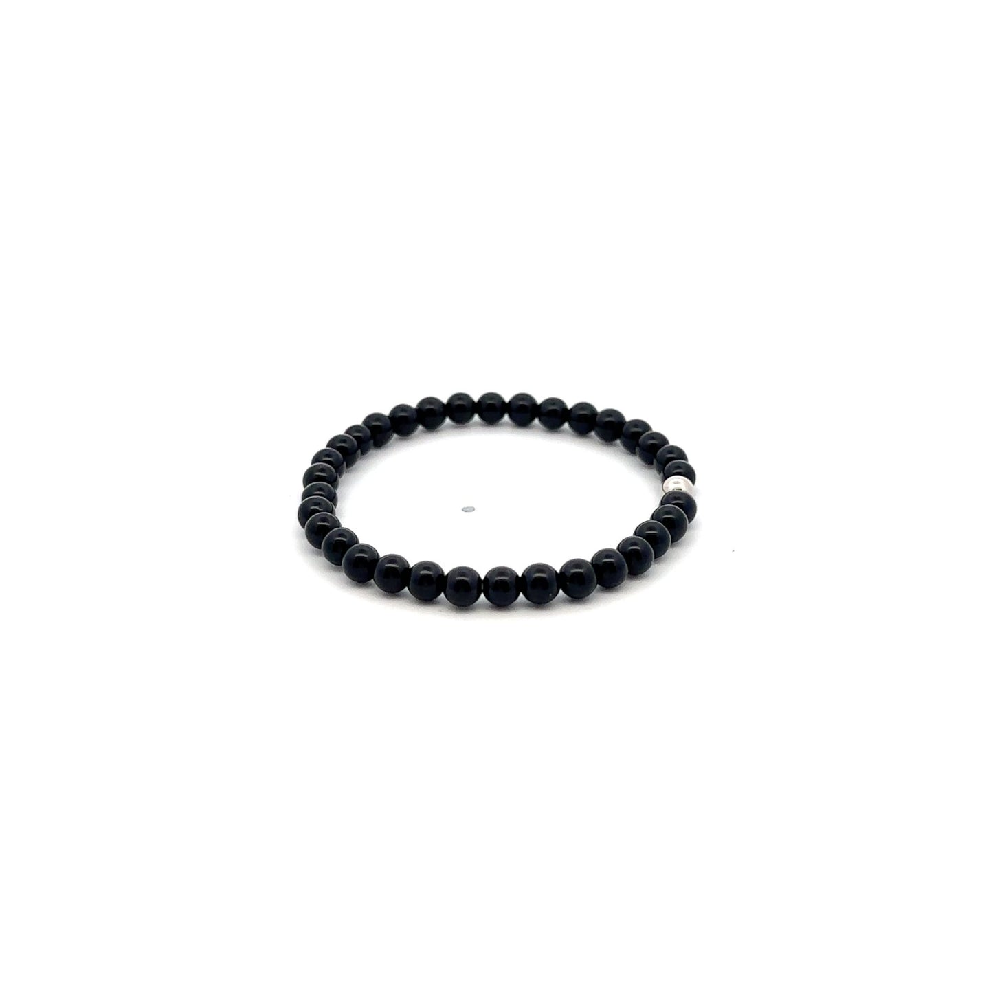 Natural Onyx Gemstones Mini 4mm 18K Gold Charm Bead - Rafant