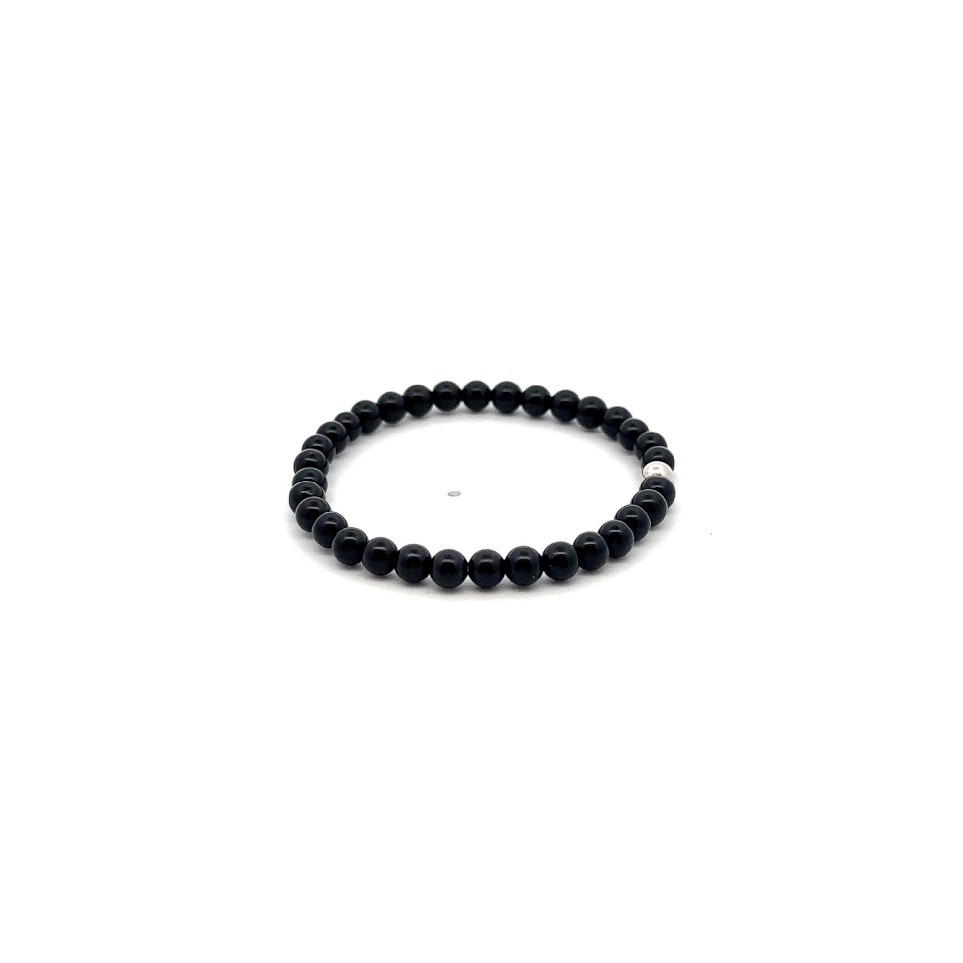 Natural Onyx Gemstones Mini 4mm 18K Gold Charm Bead - Rafant