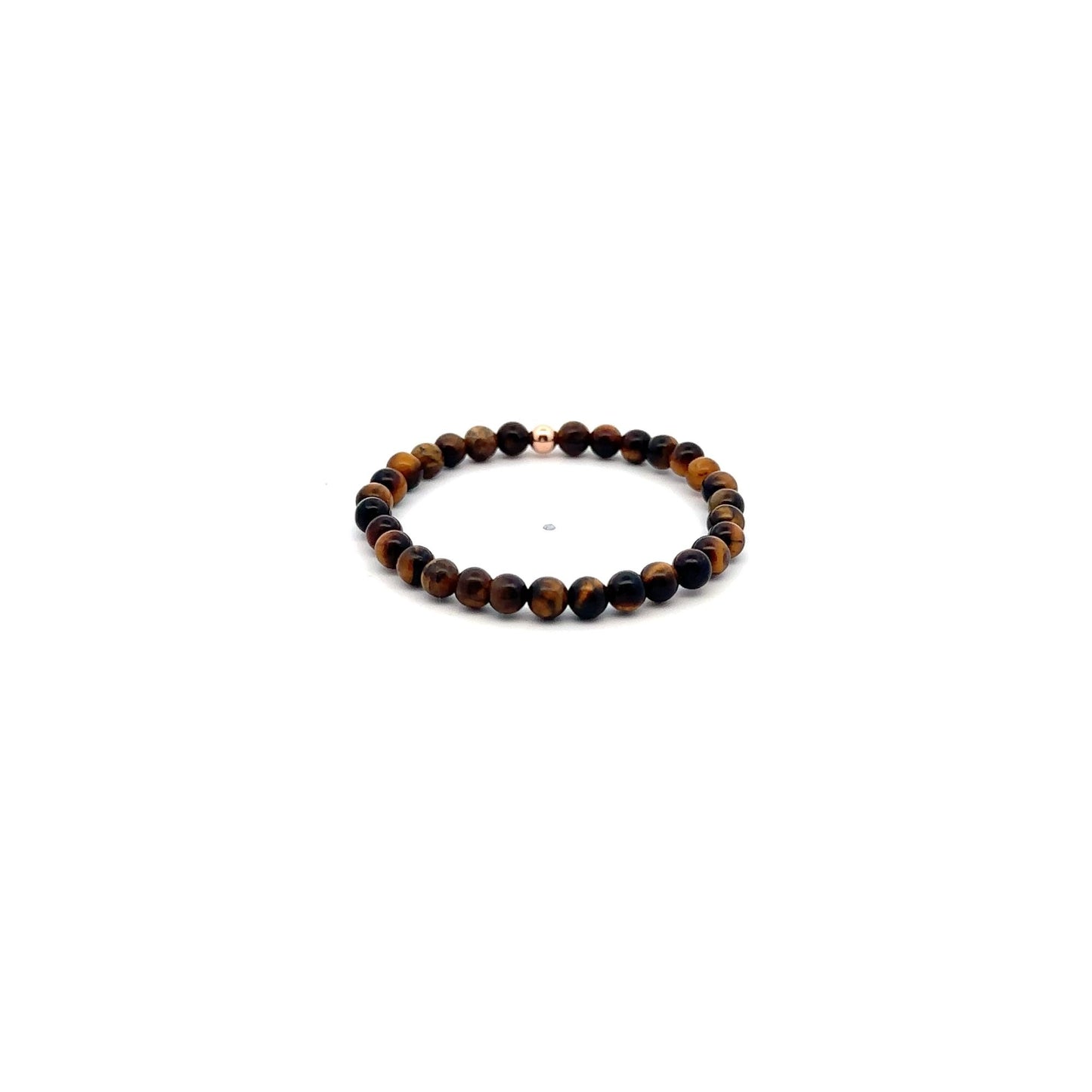Natural Tiger's Eye Gemstones Mini 4mm 18K Gold Charm Bead - Rafant