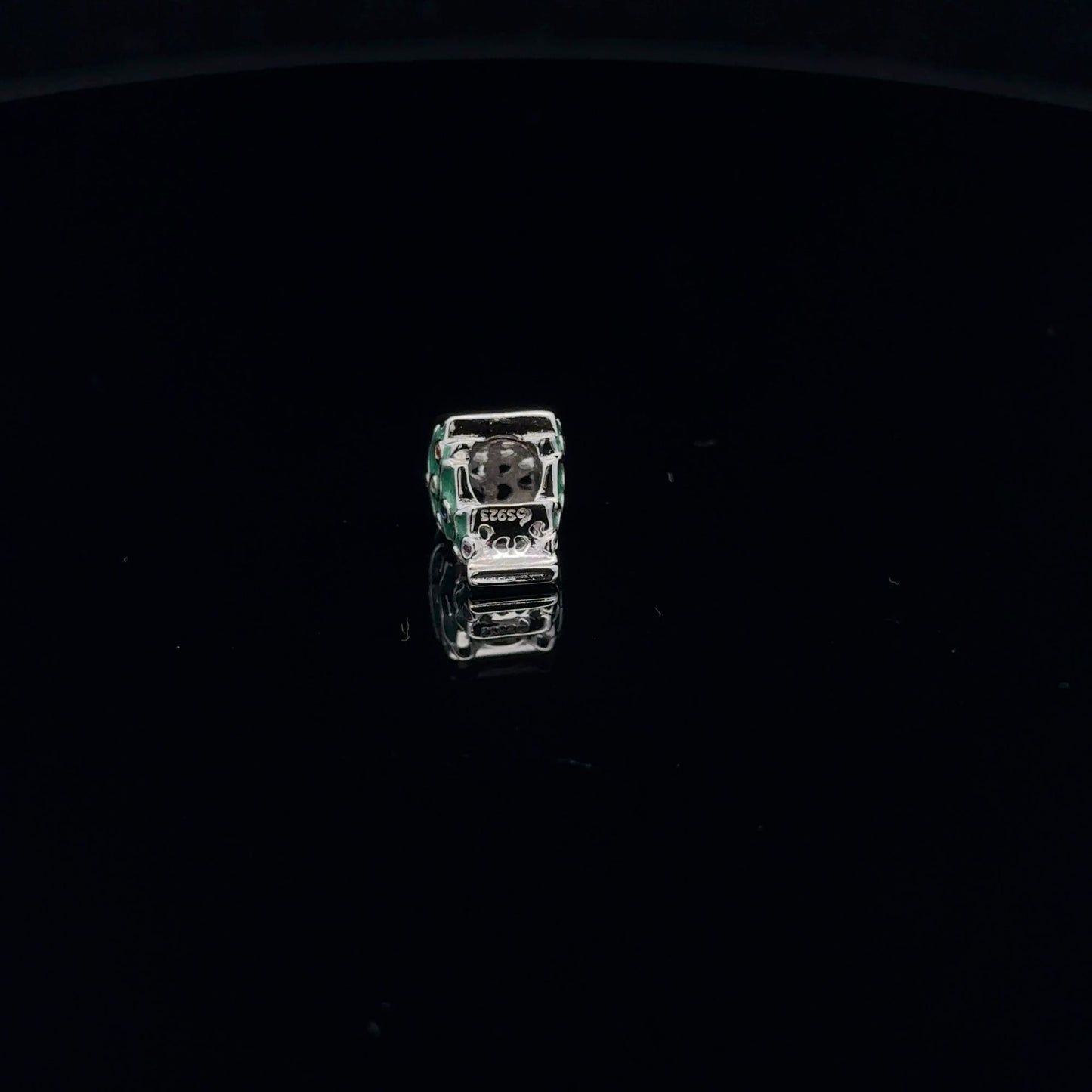 925 Sterling Silver Charm Bead Christmas Tree Green - Rafant