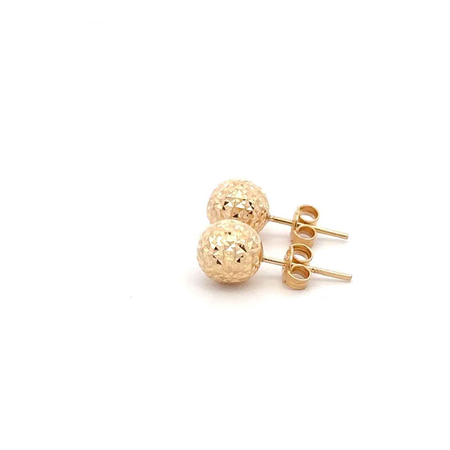 18K Gold Earrings Stud Balls Textured - Rafant