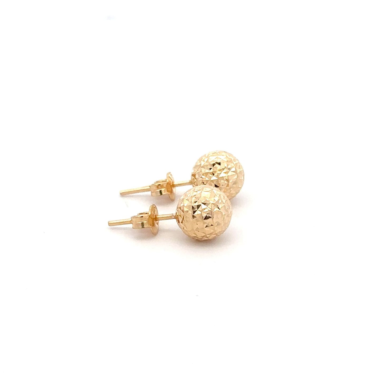 18K Gold Earrings Stud Balls Textured - Rafant