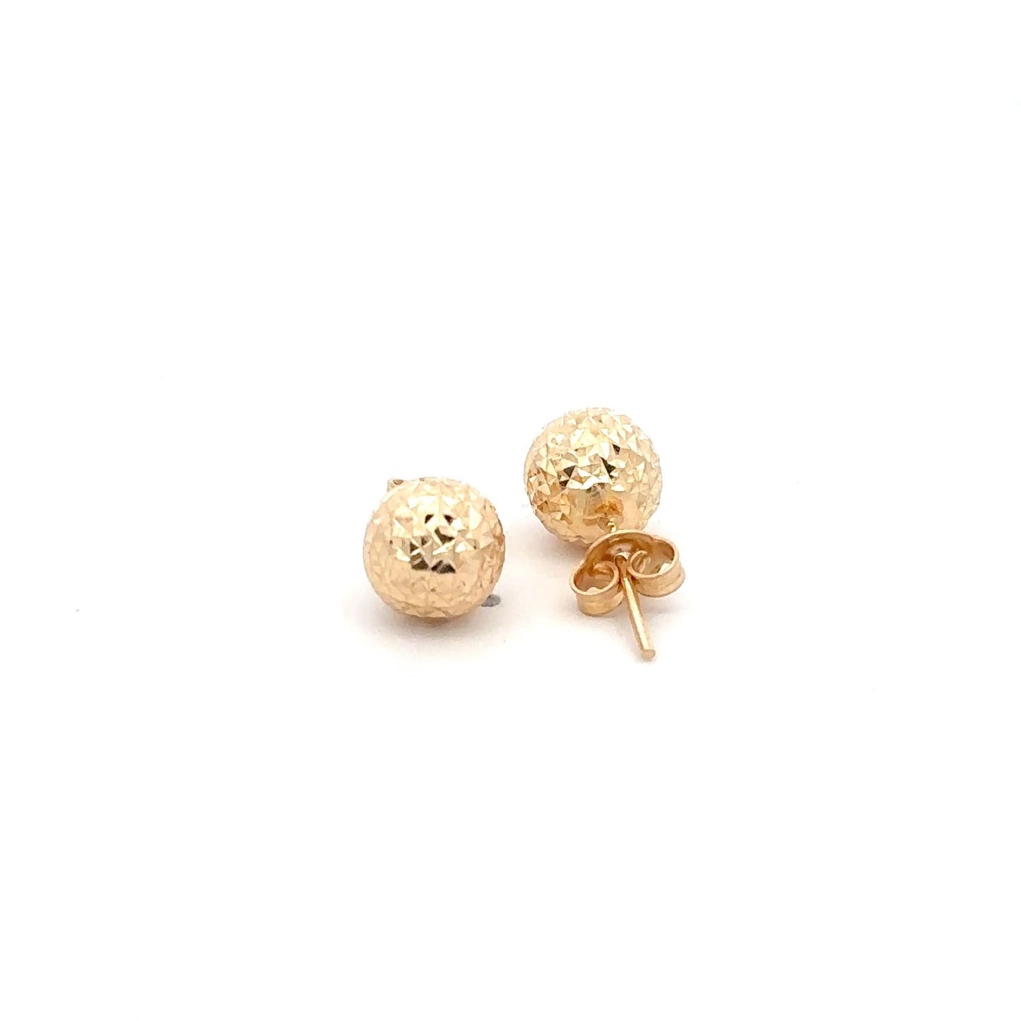 18K Gold Earrings Stud Balls Textured - Rafant