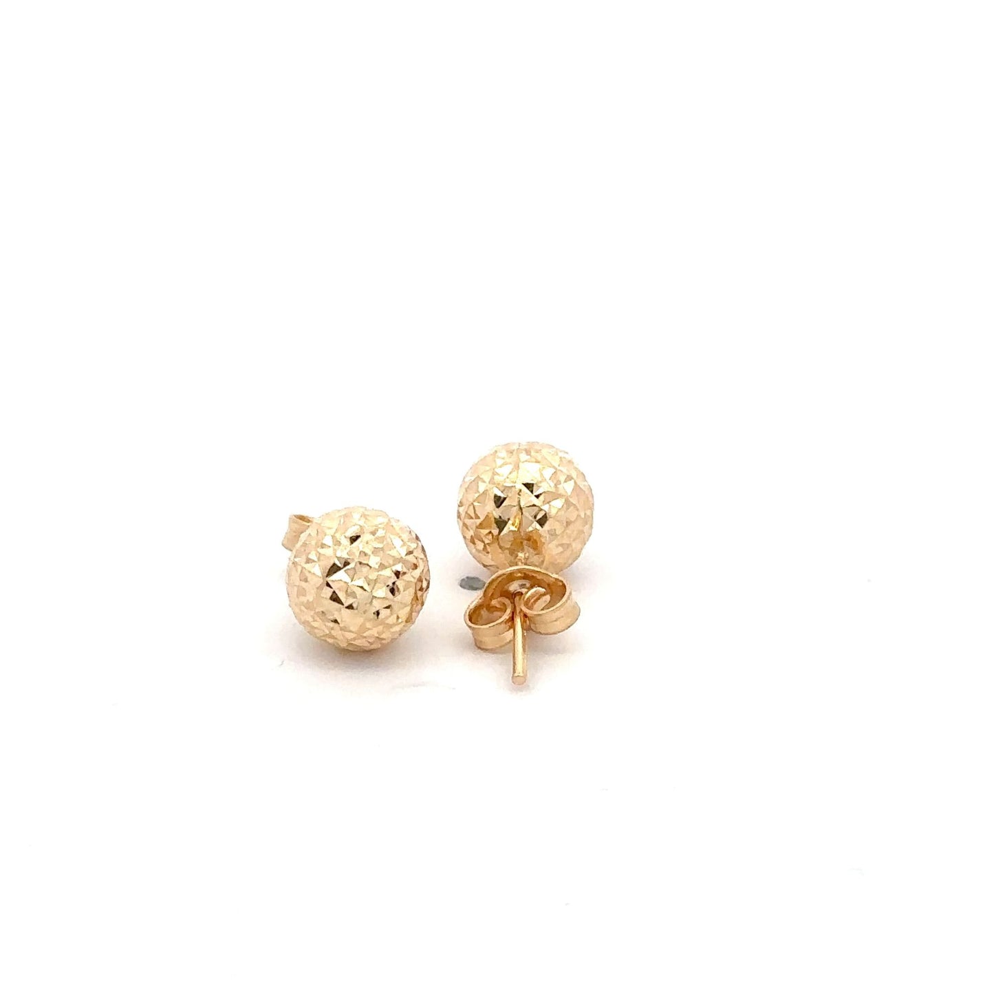 18K Gold Earrings Stud Balls Textured - Rafant