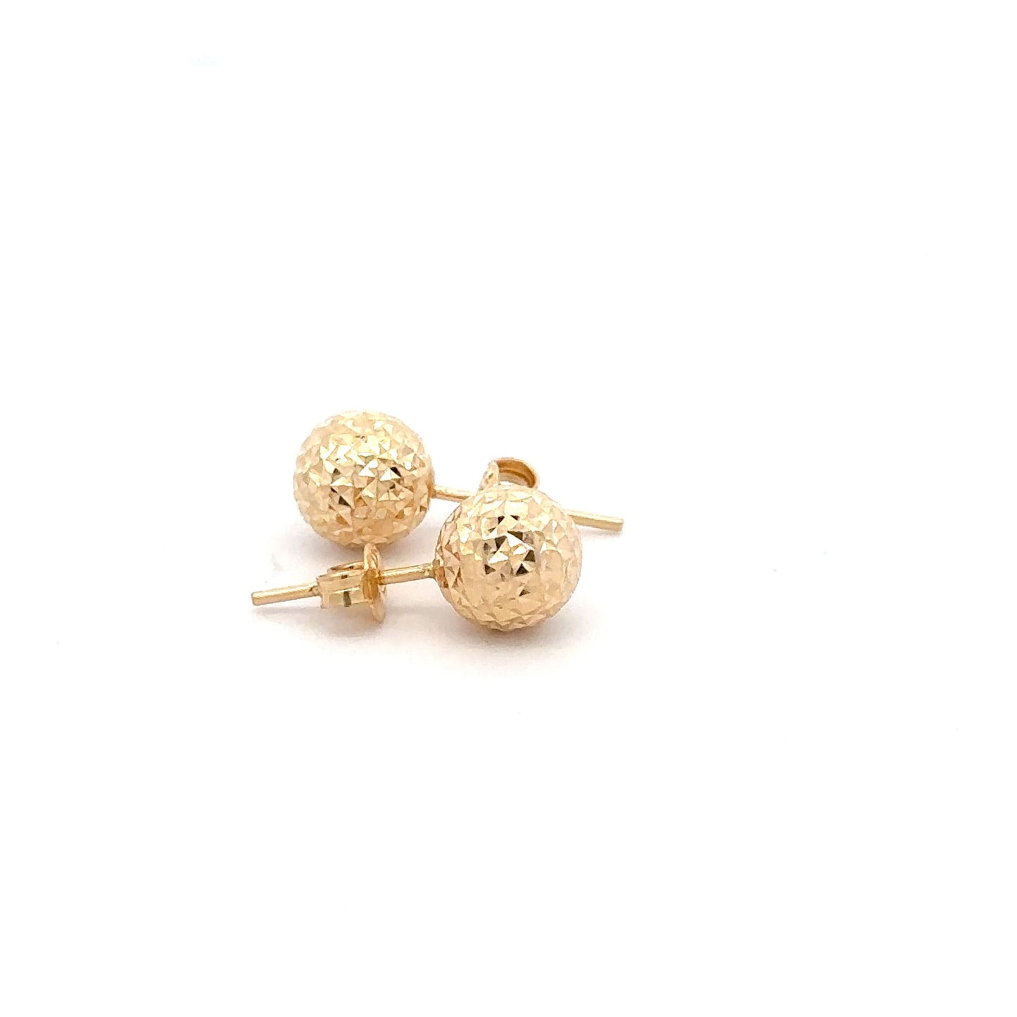 18K Gold Earrings Stud Balls Textured - Rafant