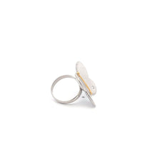 Load image into Gallery viewer, 925 Sterling Silver Ring Very Large Butterfly Size 5 Cubic Zirconia Two Tone - Rafant
