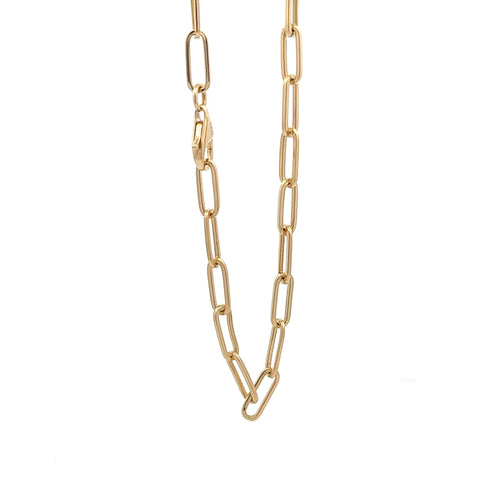 18K Gold Bracelet Paperclip Size 7.5 inches - Rafant