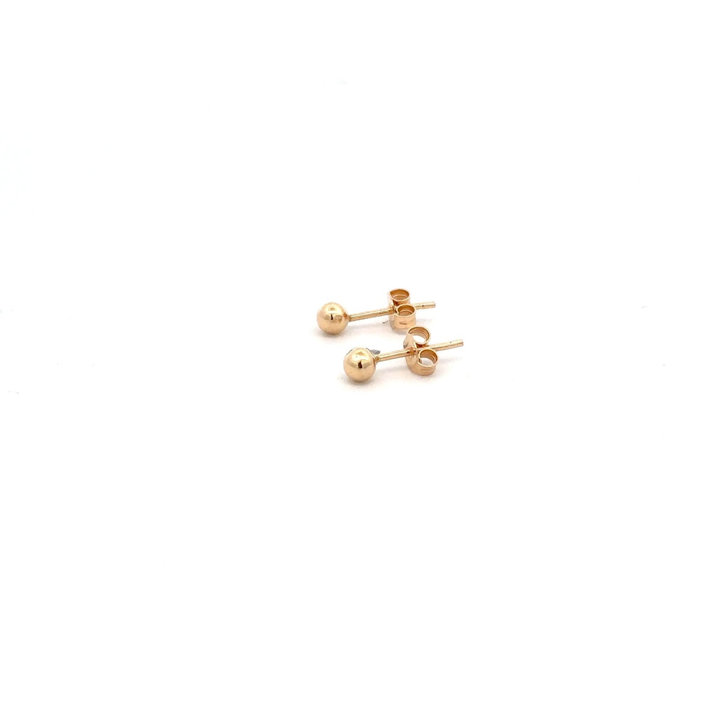 18K Gold Earrings Stud Balls Tiny - Rafant