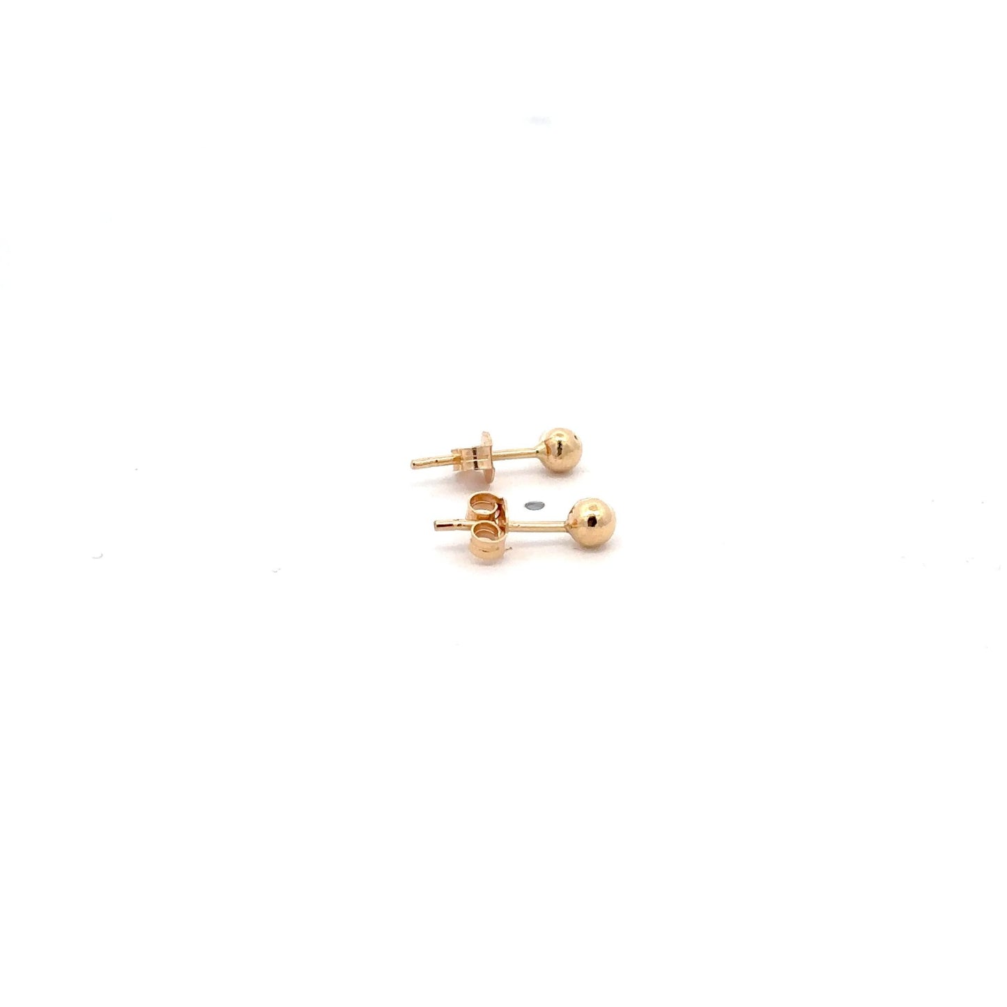 18K Gold Earrings Stud Balls Tiny - Rafant