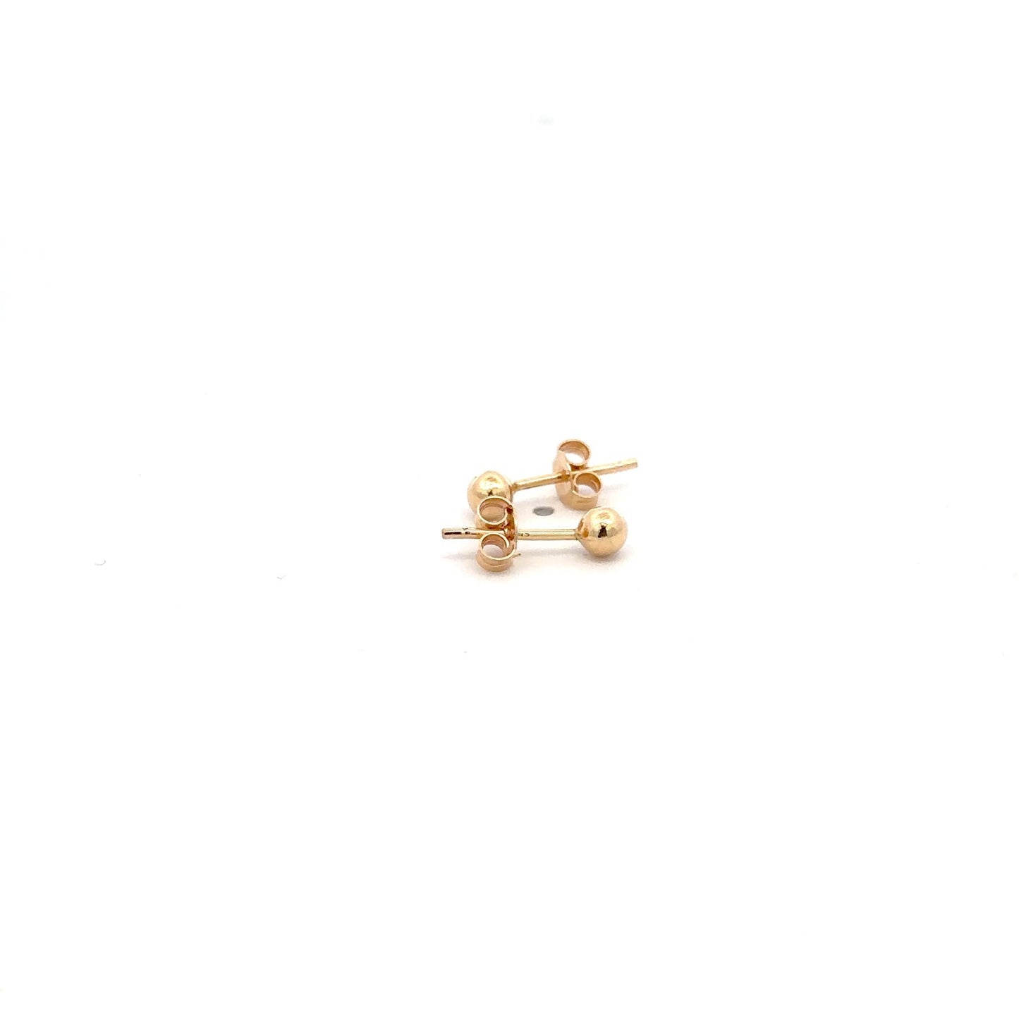 18K Gold Earrings Stud Balls Tiny - Rafant