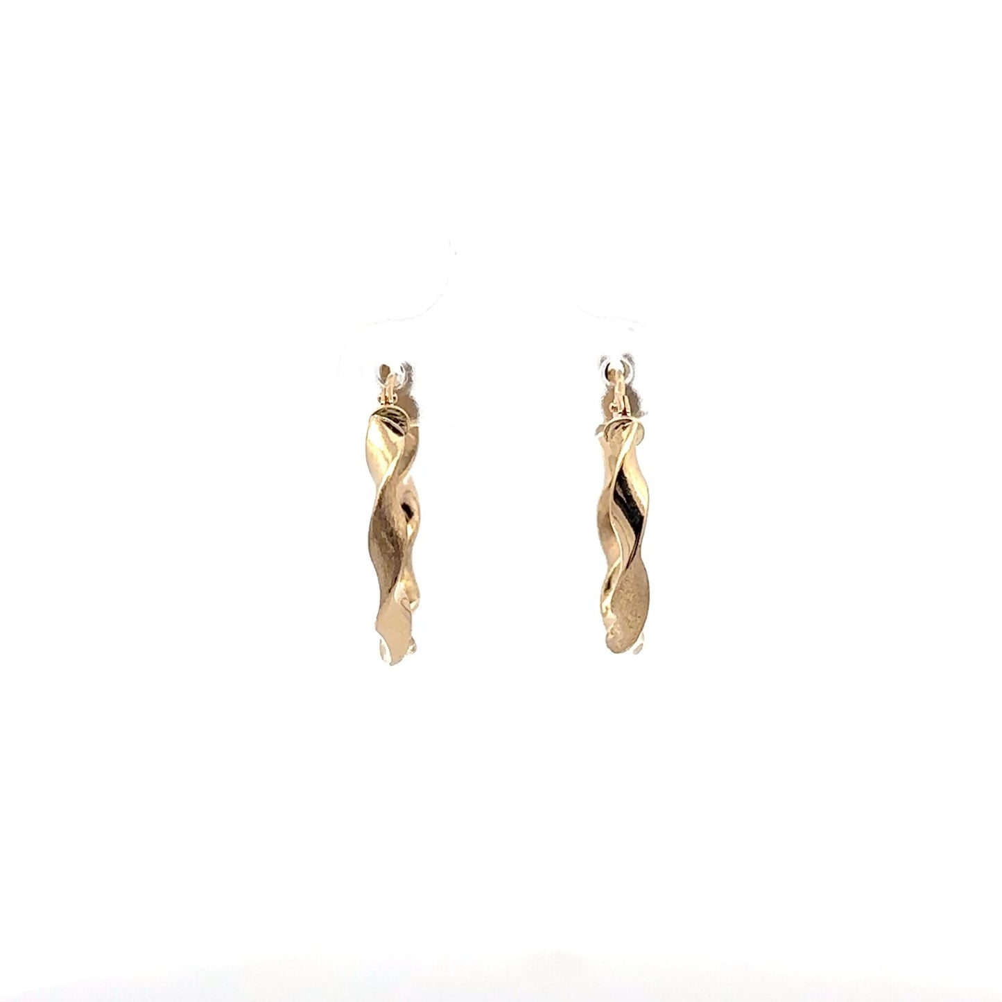 18K Gold Earrings Hoops Loops Twist 1.51 grams - Rafant