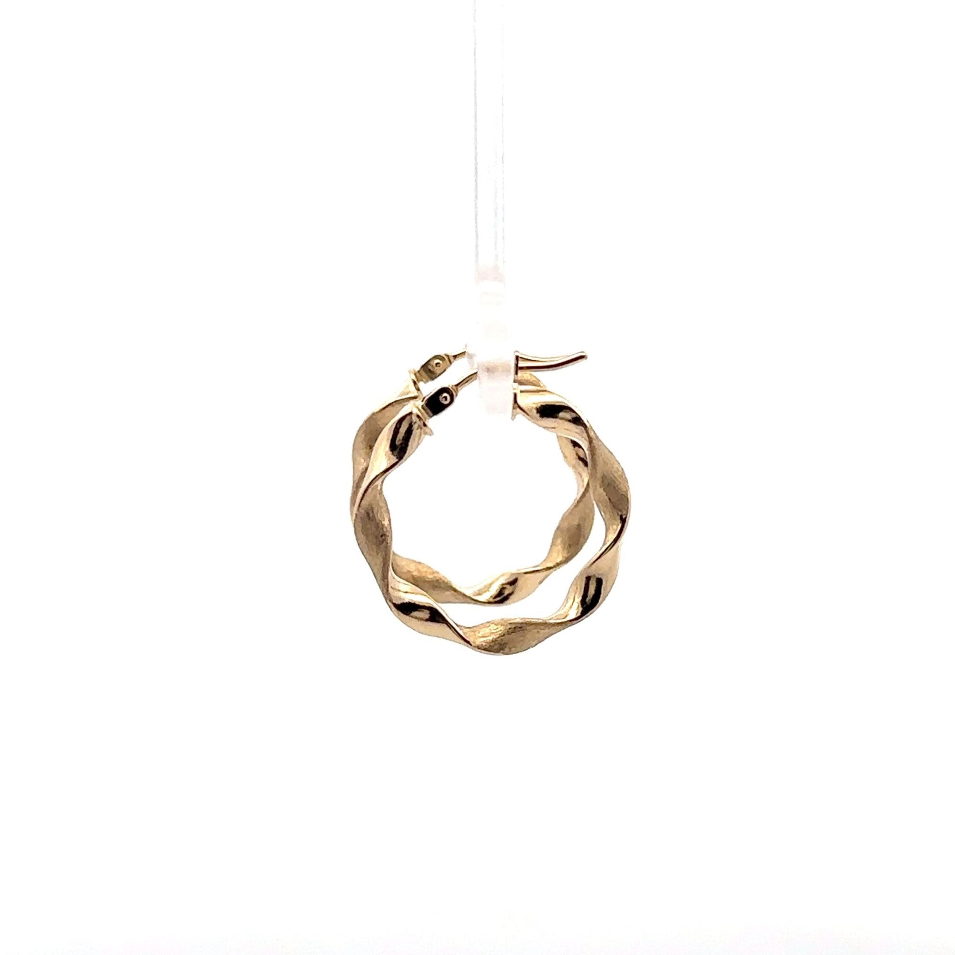 18K Gold Earrings Hoops Loops Twist 1.51 grams - Rafant