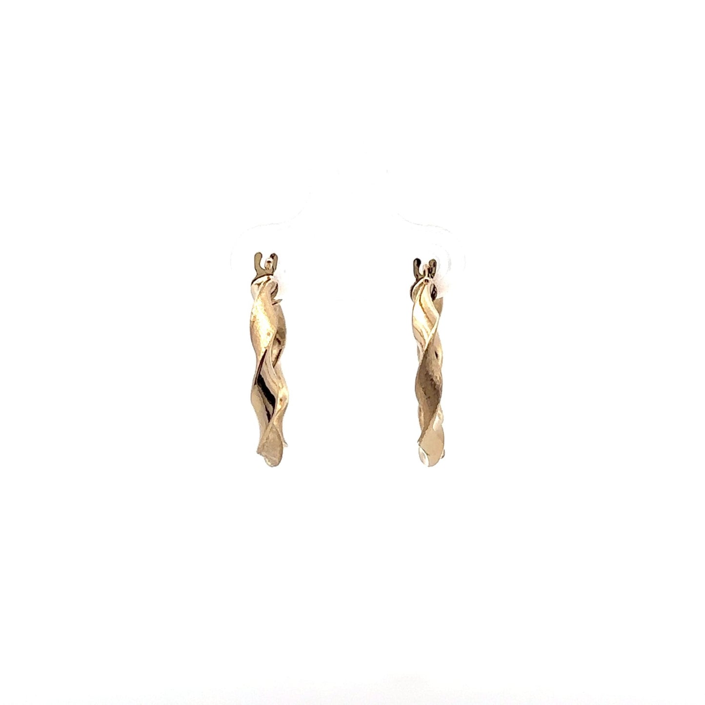 18K Gold Earrings Hoops Loops Twist 1.51 grams - Rafant