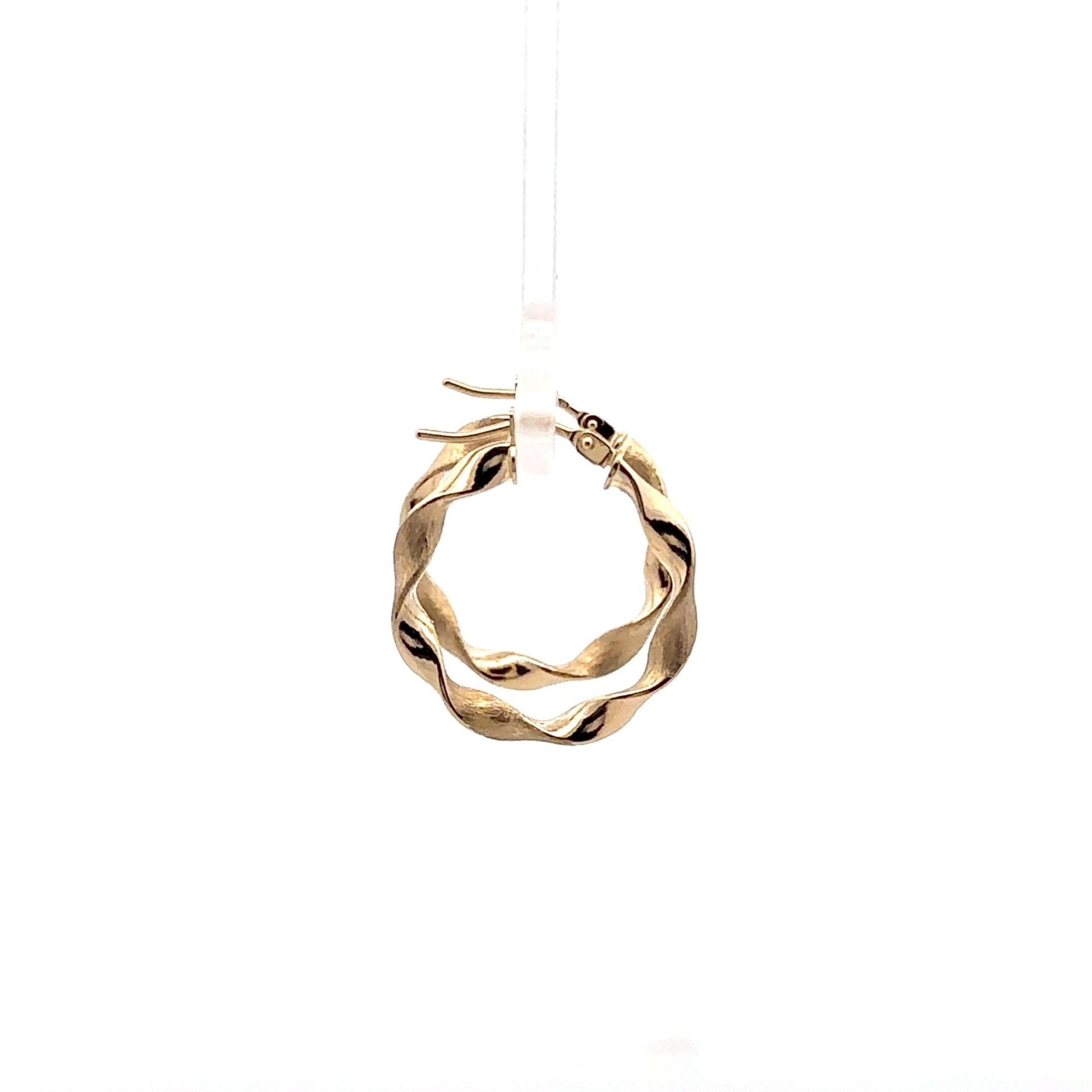 18K Gold Earrings Hoops Loops Twist 1.51 grams - Rafant