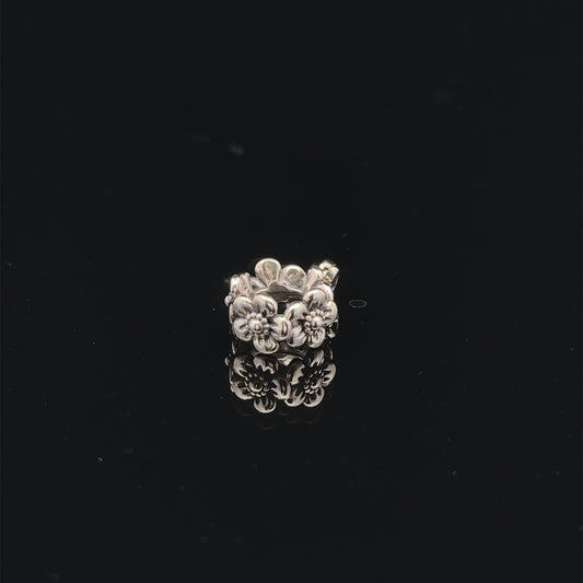 925 Sterling Silver Charm Bead Flower Heart - Rafant
