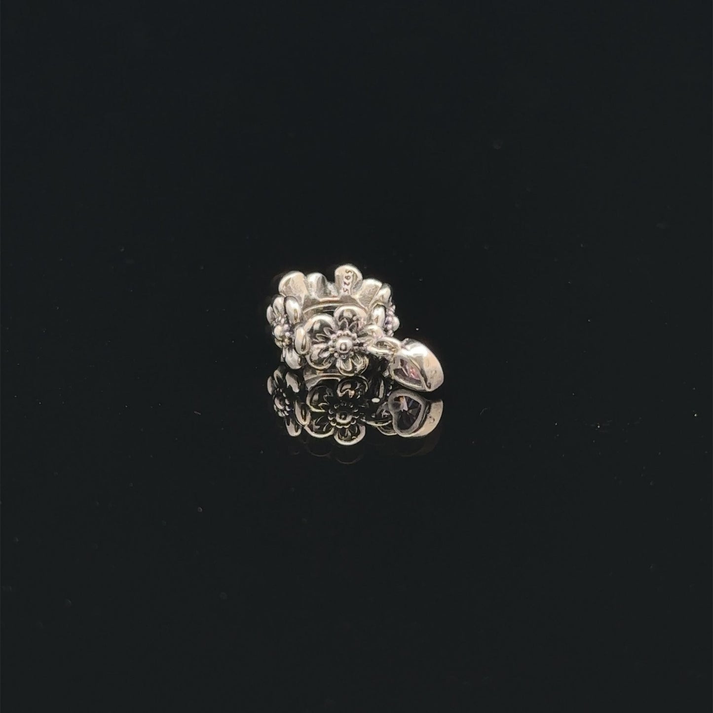 925 Sterling Silver Charm Bead Flower Heart - Rafant