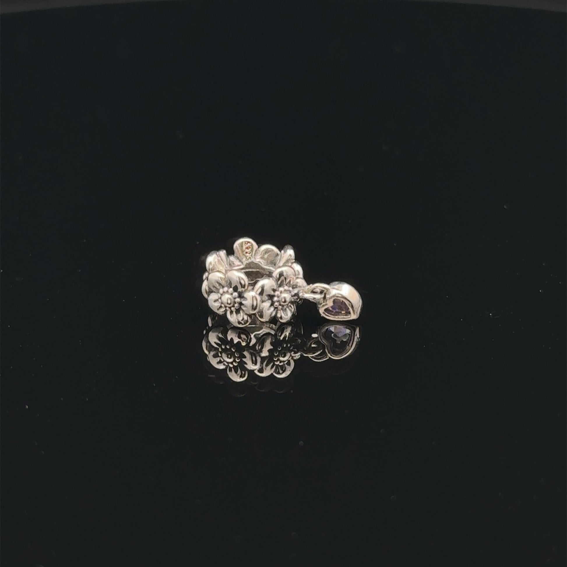 925 Sterling Silver Charm Bead Flower Heart - Rafant