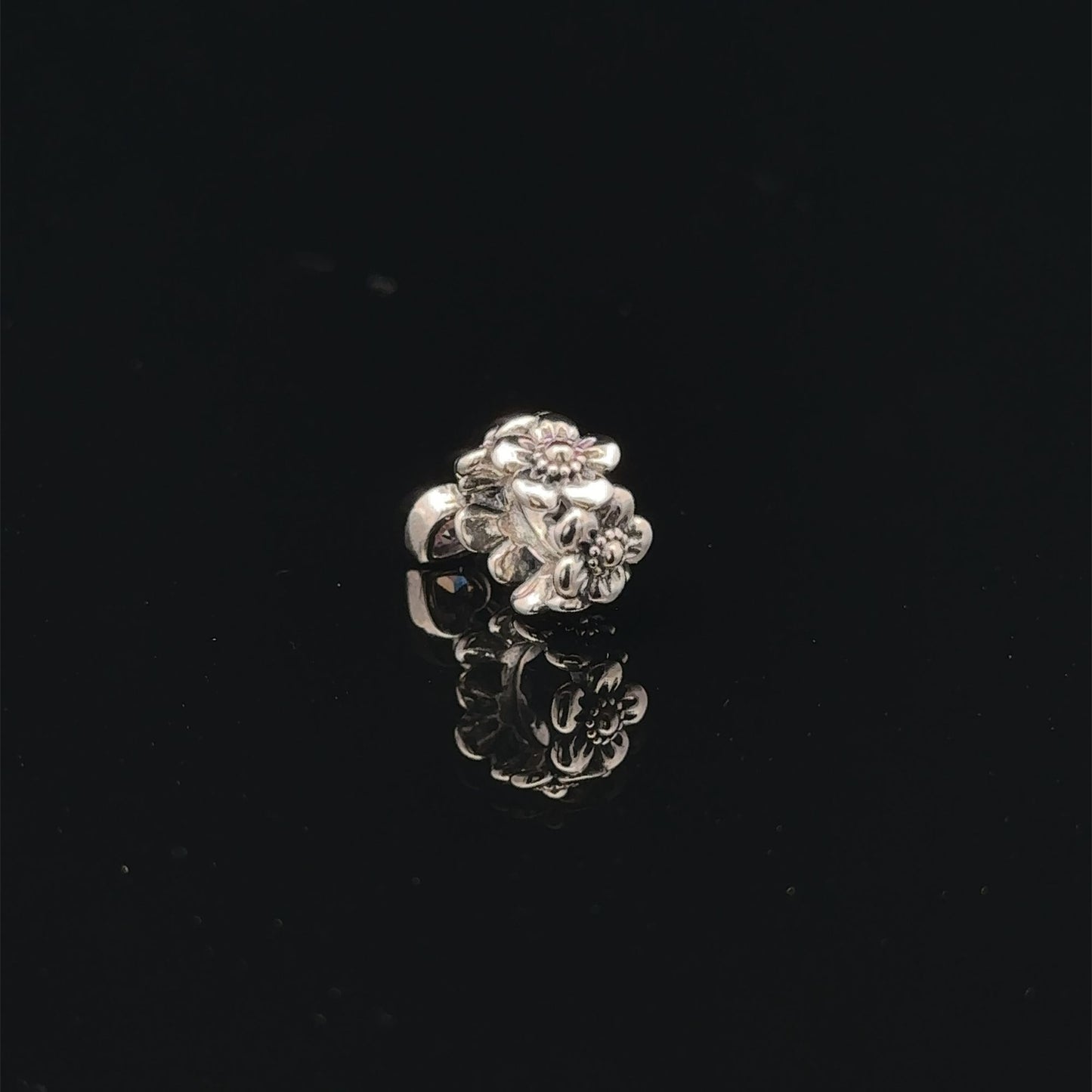 925 Sterling Silver Charm Bead Flower Heart - Rafant
