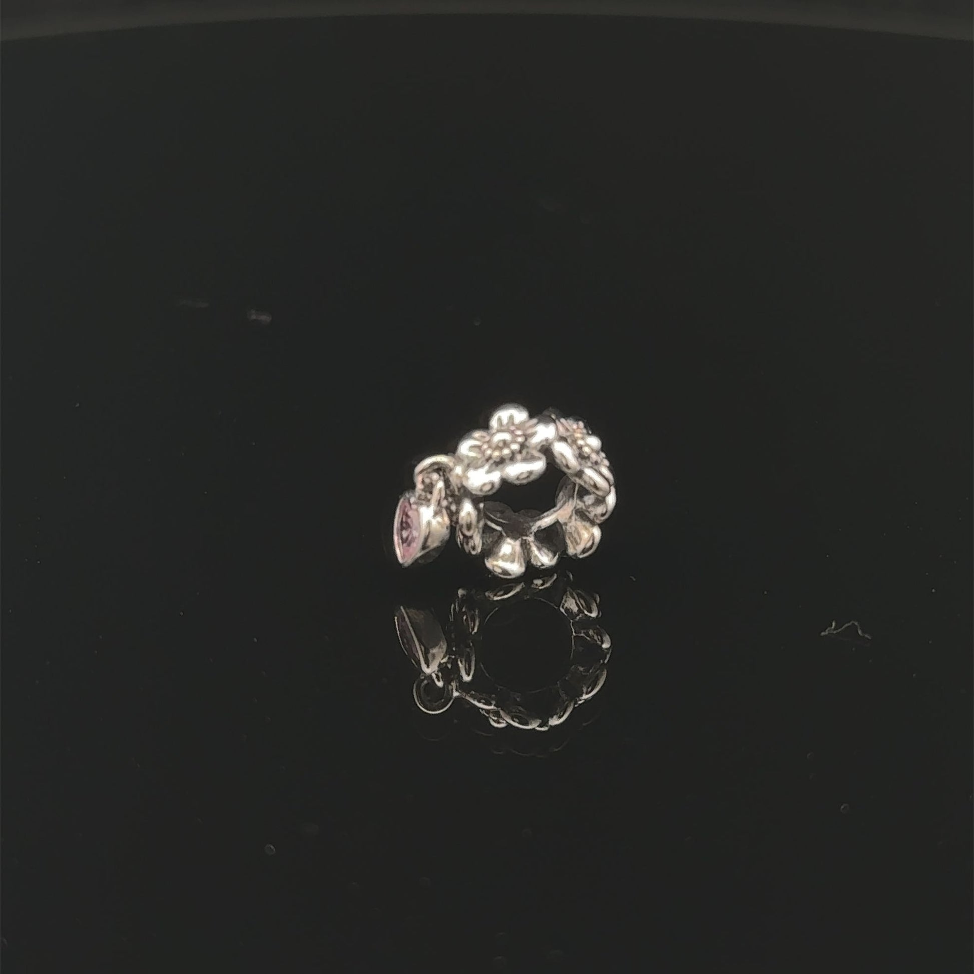 925 Sterling Silver Charm Bead Flower Heart - Rafant