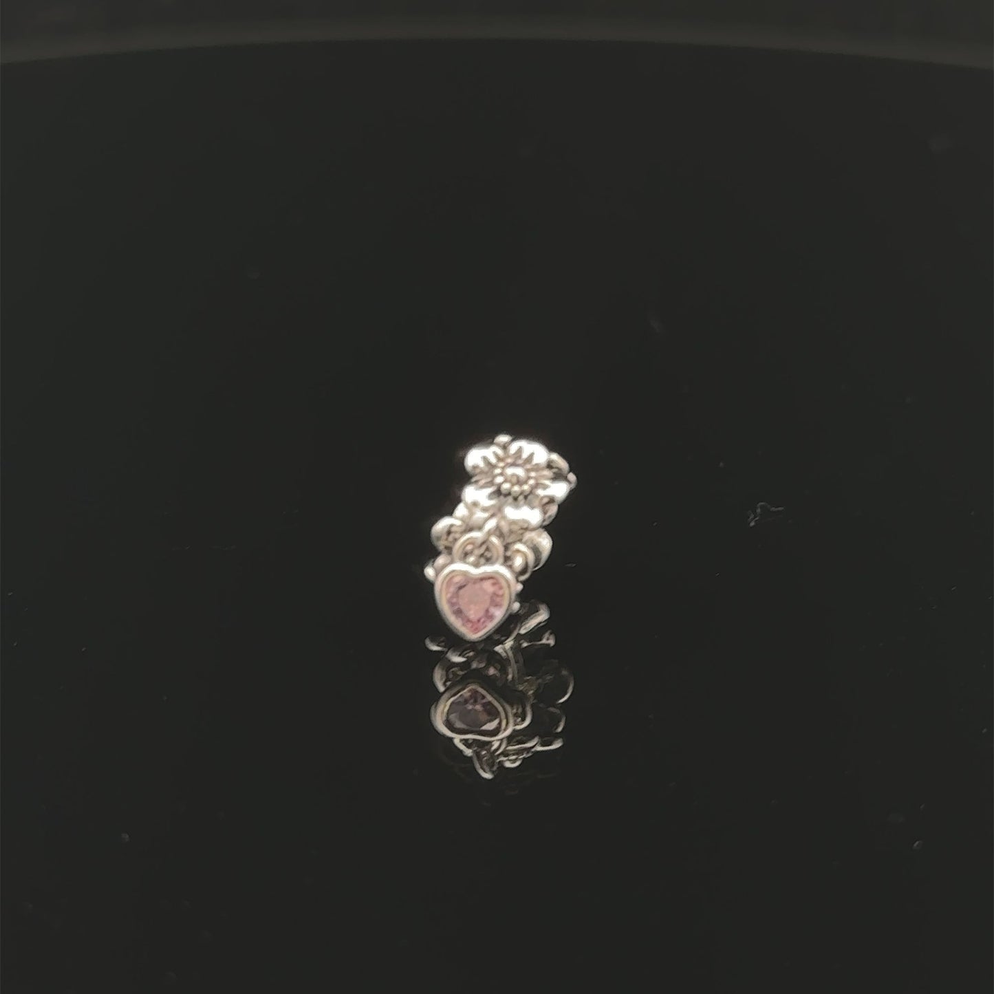 925 Sterling Silver Charm Bead Flower Heart - Rafant
