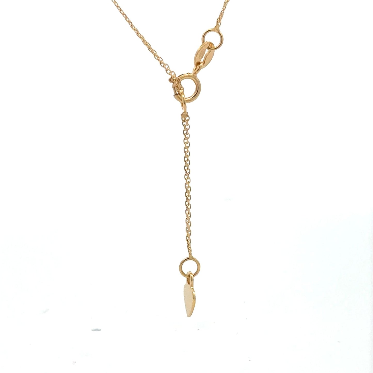 18K Gold Necklace Chain Wish Cubic Zirconia 17 inches 1 inch extension 2.43 grams - Rafant