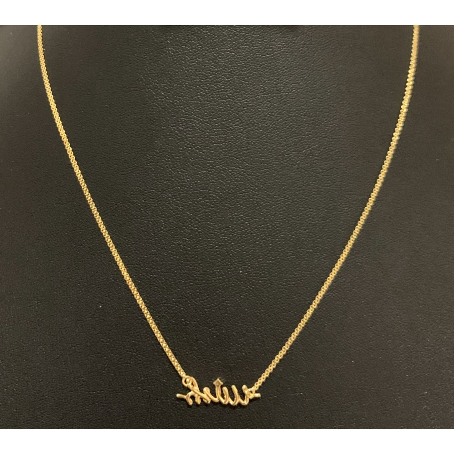 18K Gold Necklace Chain Wish Cubic Zirconia 17 inches 1 inch extension 2.43 grams - Rafant