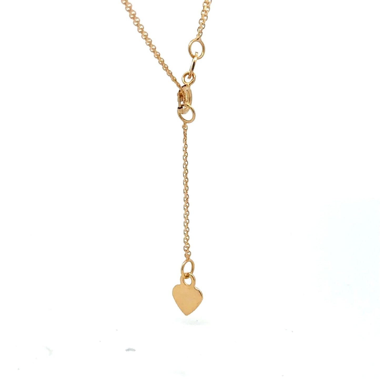 18K Gold Necklace Chain Wish Cubic Zirconia 17 inches 1 inch extension 2.43 grams - Rafant