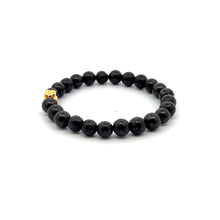 Load image into Gallery viewer, 18K Gold Money Bag Lucky Charm Bracelet Gemstones Natural Onyx 10mm Size 7 inches - Rafant
