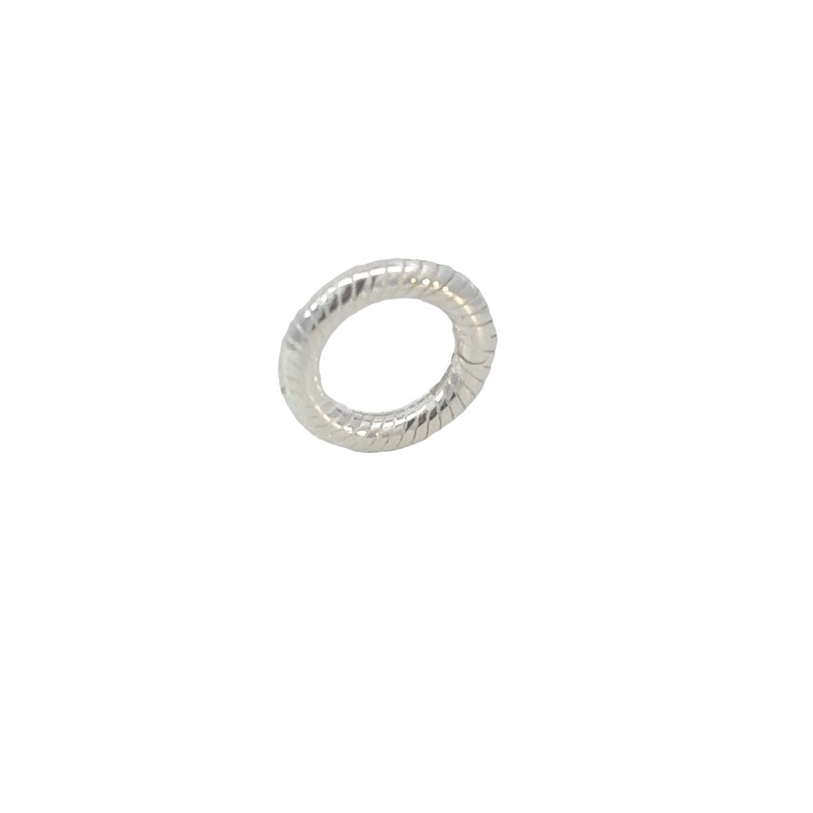 925 Sterling Silver Rope Circle Hinge Ring Clasp | Round Push-In Charm Holder Connector