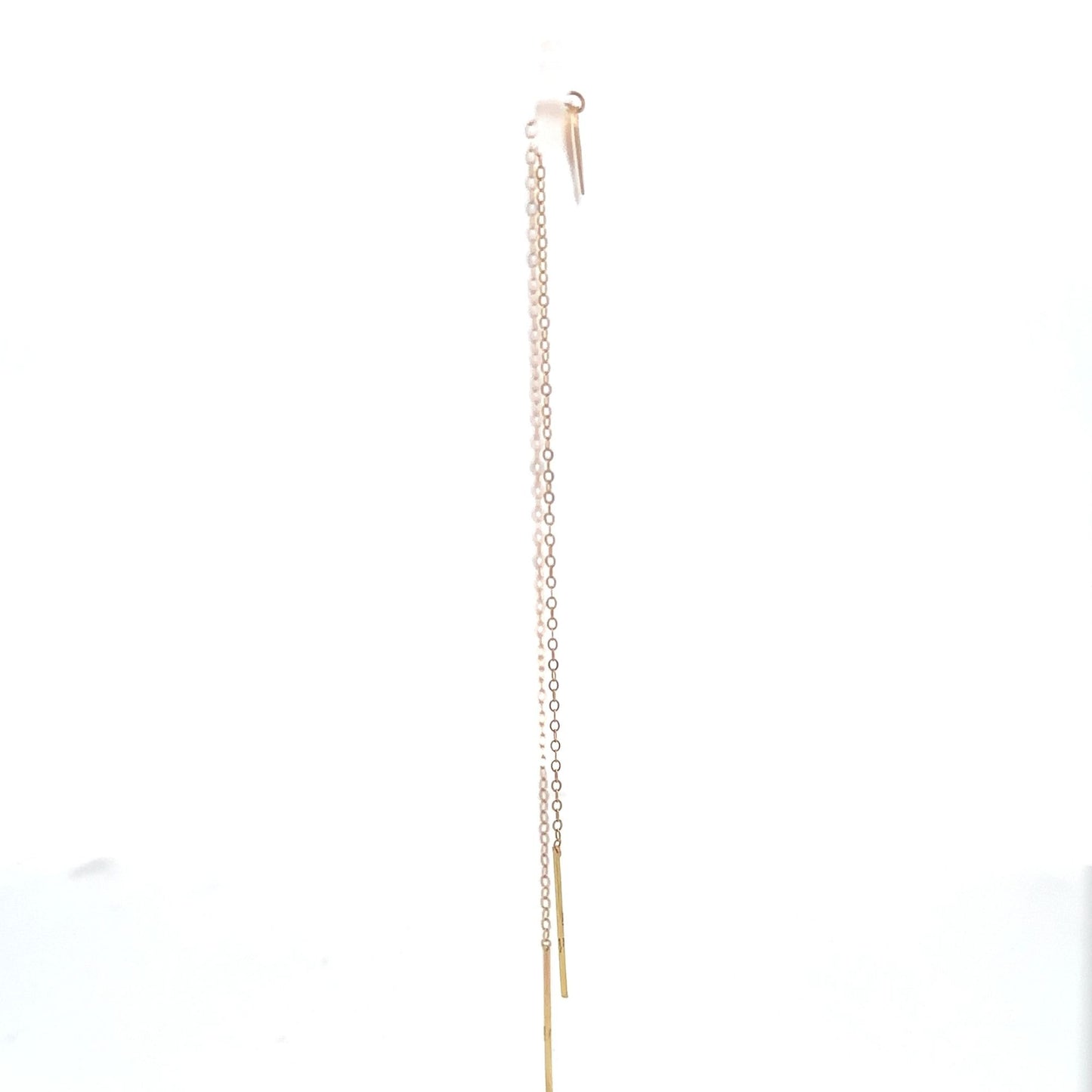 18K Gold Earrings Threader Heart - Rafant