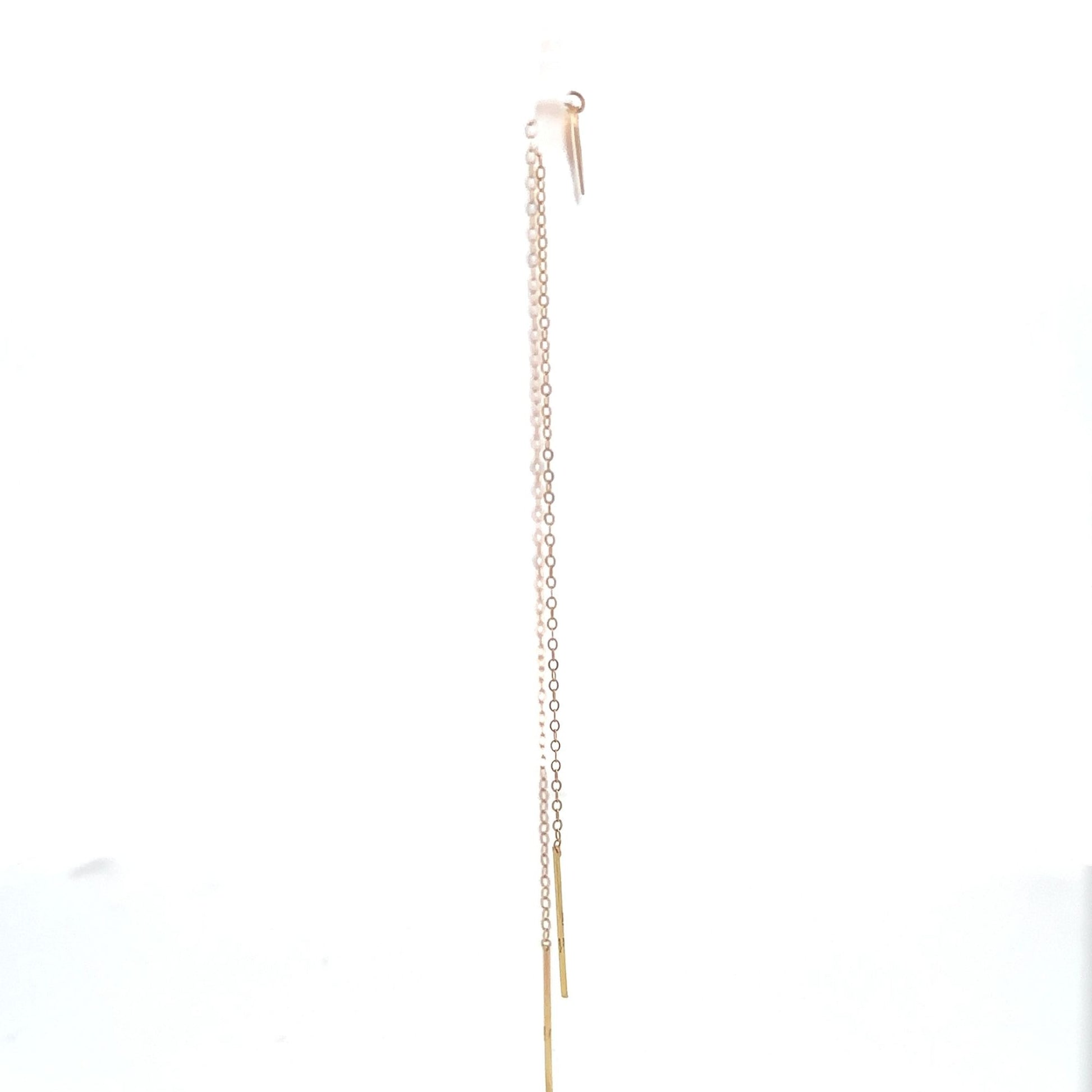 18K Gold Earrings Threader Heart - Rafant