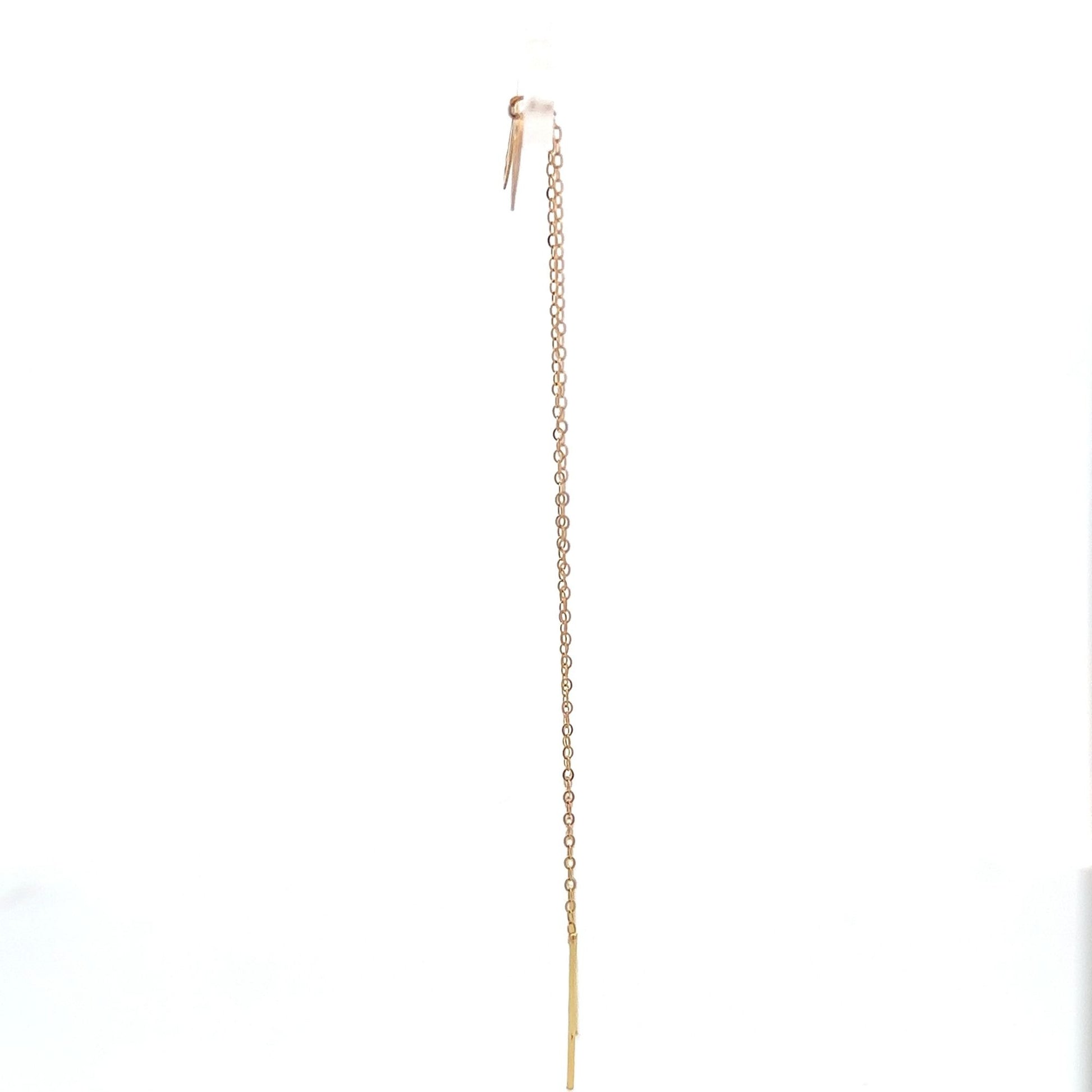 18K Gold Earrings Threader Heart - Rafant