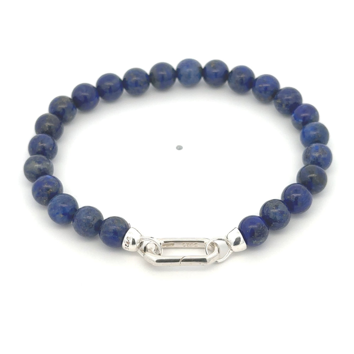Sterling Silver Modular Gemstone Bracelet Natural Amethyst Lapis Tiger Eye Garnet Onyx Detachable Gate Clasp Charm Holder