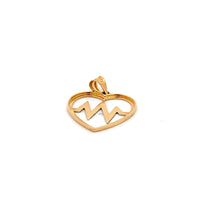 Load image into Gallery viewer, 18K Gold Pendant Heart Beat White Yellow Gold 1.13 grams - Rafant
