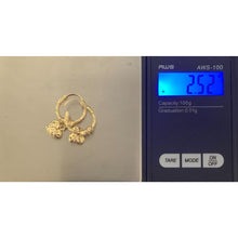 Load image into Gallery viewer, 18K Gold Earrings Hoops Loops With Heart Charm Small 2.52 grams - Rafant
