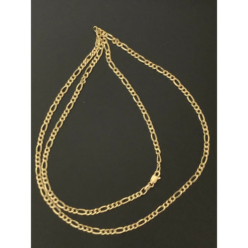 18K Saudi Gold Chain Necklace Figaro 19.50 inches 2.91 grams - Rafant