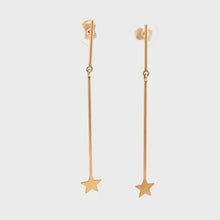 Load and play video in Gallery viewer, 18K Yellow Gold Earrings Dangling Star 1.51 grams
