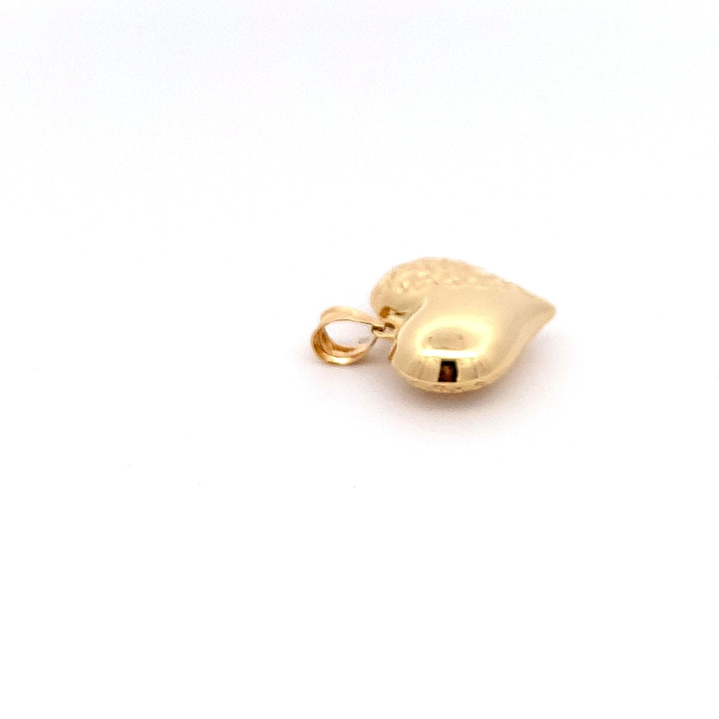 18K Yellow Gold Pendant Puffed Heart 1.53 grams - Rafant